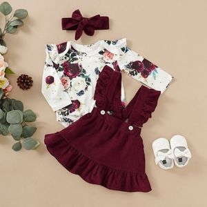 Burgundy Corduroy Dress Set